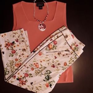 Ann Taylor top AND Disney Alice CAPRI Pants